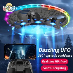 RC Drone Foam UAV Ufo con illuminazione intelligente evitamento degli ostacoli telecamera aerea aereo a quattro assi Mini Dron Toy per regali per bambini