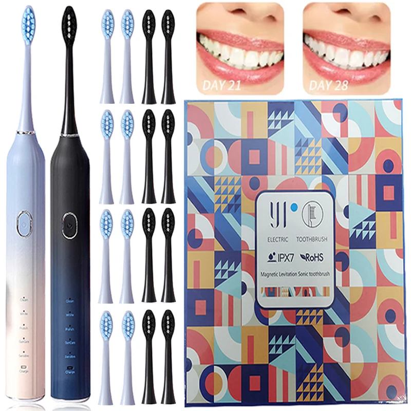 

Electric Toothbrush For Adults Rechargeable High Frequency Cleaning Five Speed Mode Home IPX7 Waterproof Tooth Cleaner Automatic