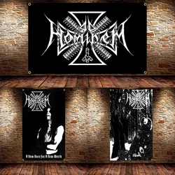 90X150CM 3X5Ft Ad Hominems Band Flag Black Metal Band Polyester Printing Rock Banner For Decor Tapestry