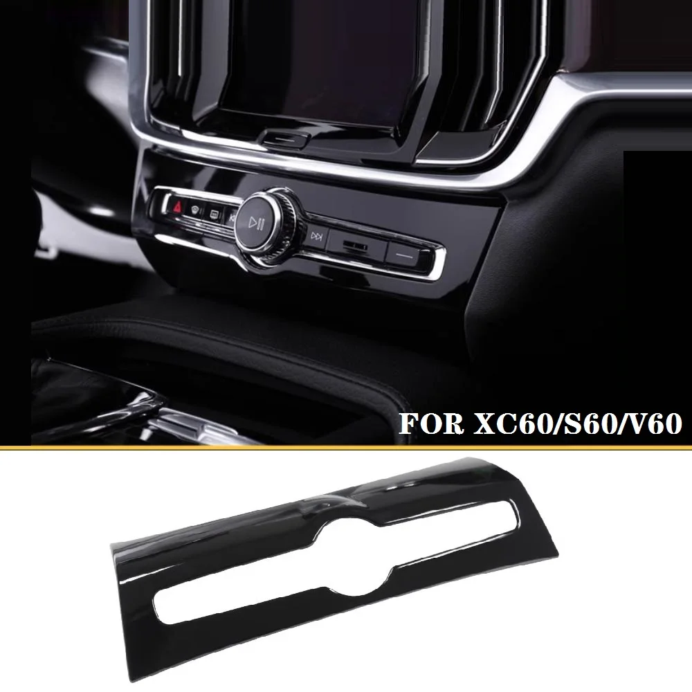 FOR Volvo Interior central control audio adjustment frame knob cover S60V60XC60S90V90CCXC40C40 Piano Black Car sticker accessori