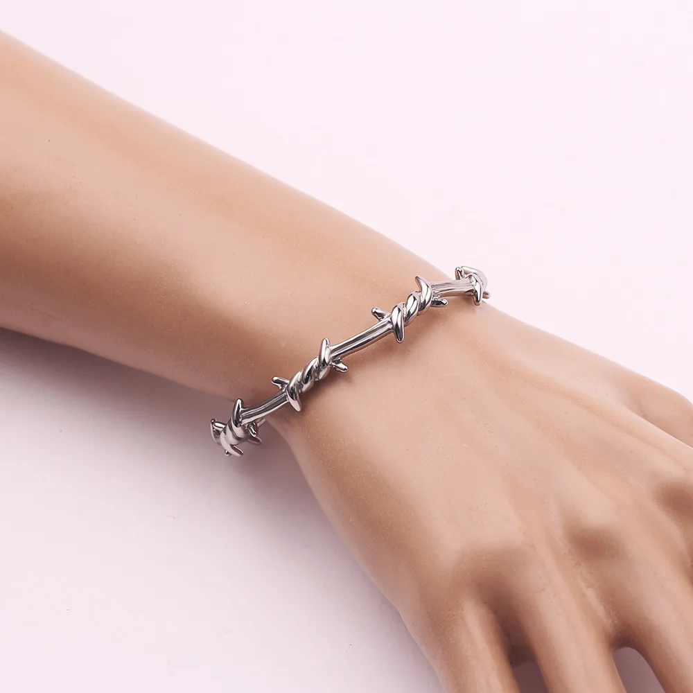 Creative Personality Thorny Design Open Mouth Bracelet Punk Hip-Hop Suitable Party Gift for Friends