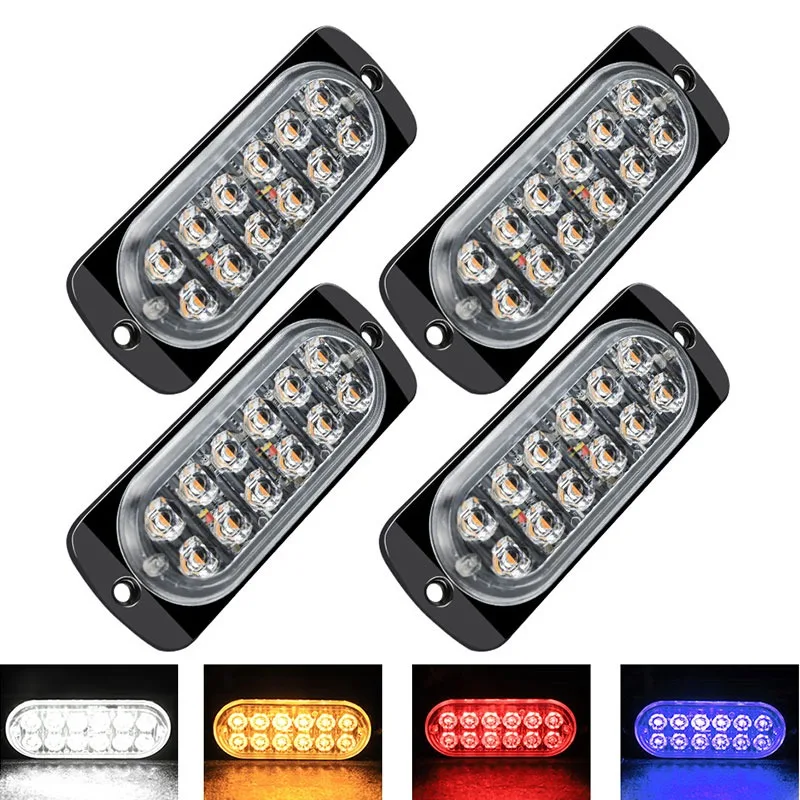 

1/4PCS Car Strobe Warning Light Grill Flashing Breakdown Emergency Light Car Truck Trailer Beacon Lamp LED Side Light 12-24V