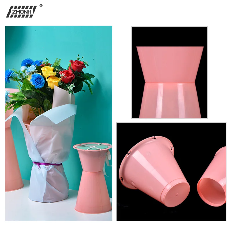 

[H]Vases Bucket Bouquet Bottom Holder For Wedding Decorations DIY Wedding Flower Floral Rack Bridal Accessories