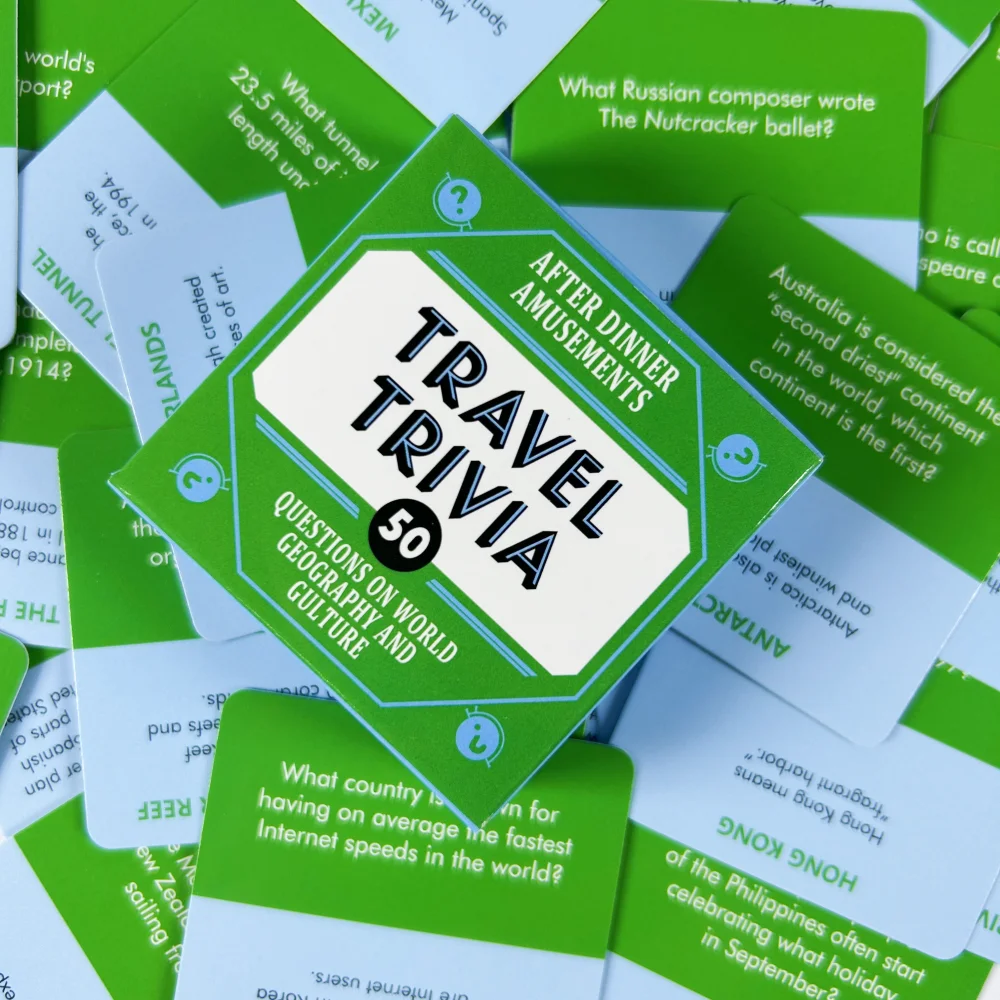 The Mini Size Travel Trivia Card Game Questions On World Geography And Gulture Family Deck Party Borad Games