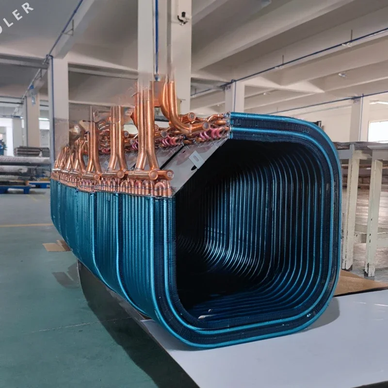 Water Cooled Aluminum fin O type G Type U type L Shaped Evaporator Coil for Heat Pump