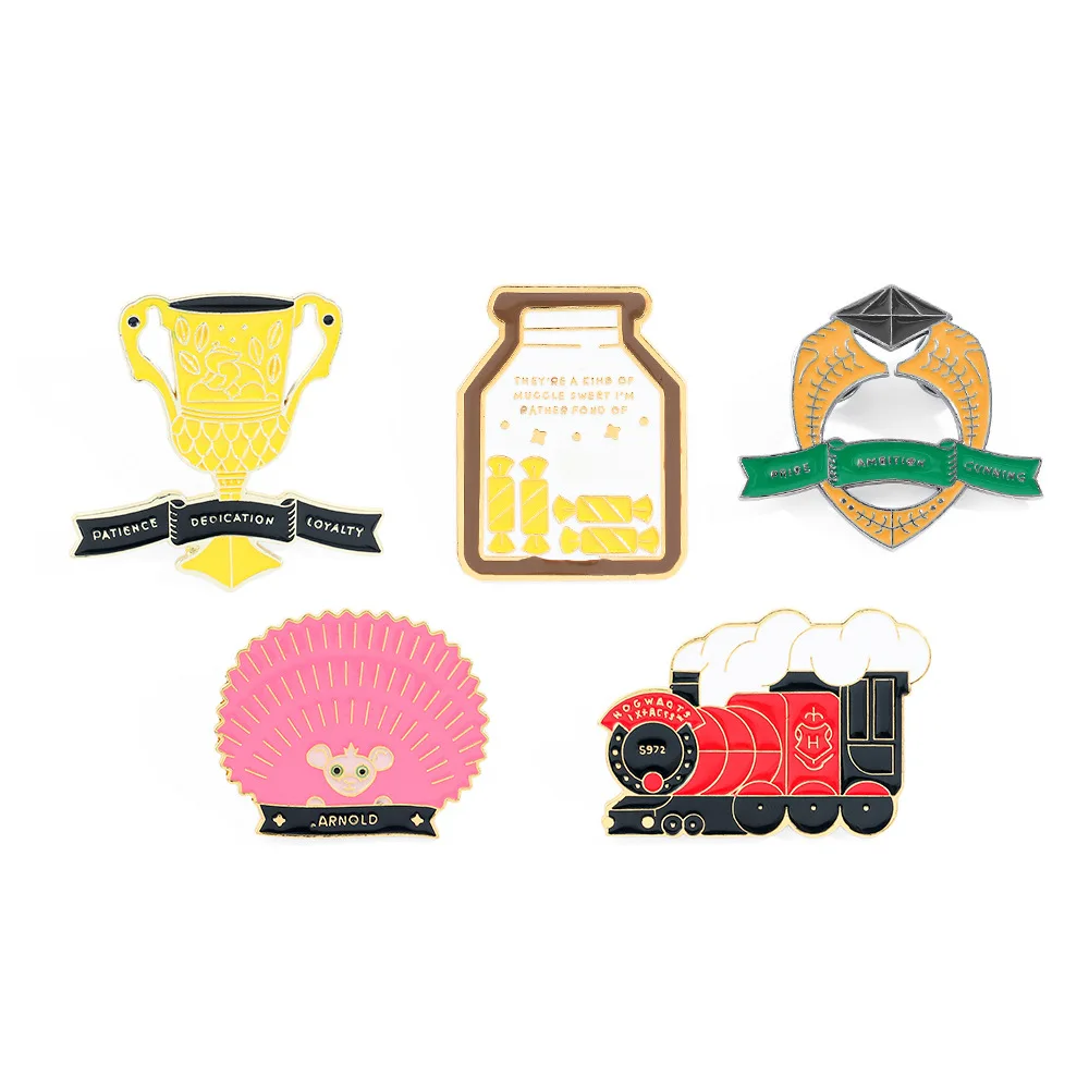 

1setEuropean and American Cross-Border New Style Trophy Alloy Pin Candy Jar Train Little Hedgehog Metal Badge Accessories Brooch