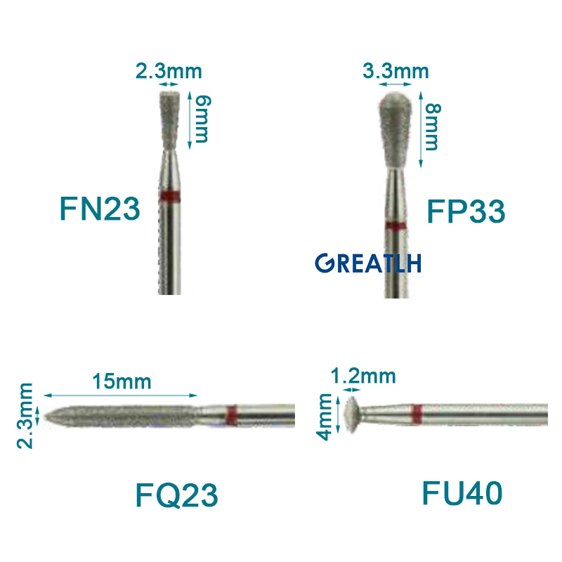 Diamant bohrer hp fine dental lab schleifen dental instrument 10 teile/satz