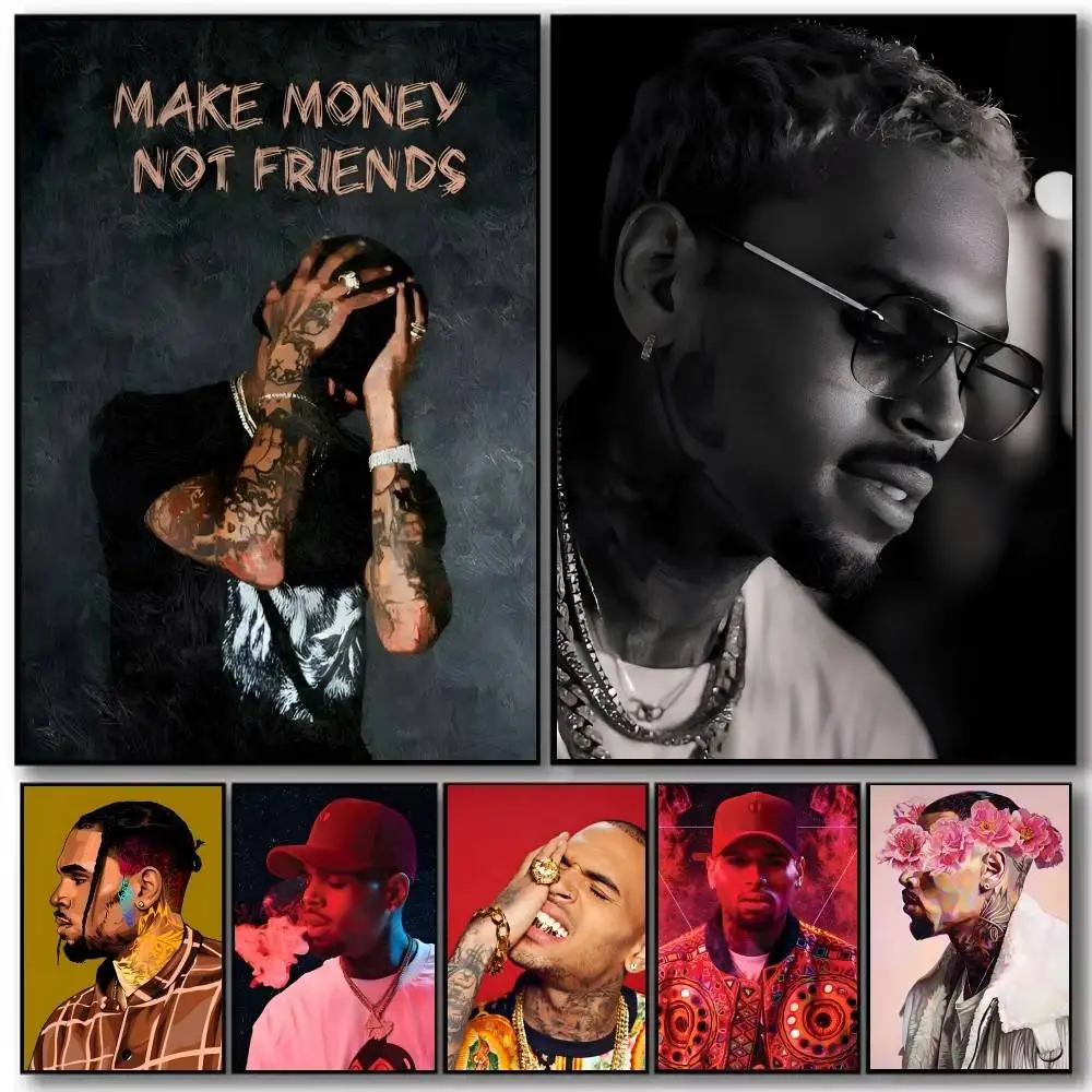 C-Chris Brown Poster Art With Prints Home Bedroom Living Room Decoration Gift