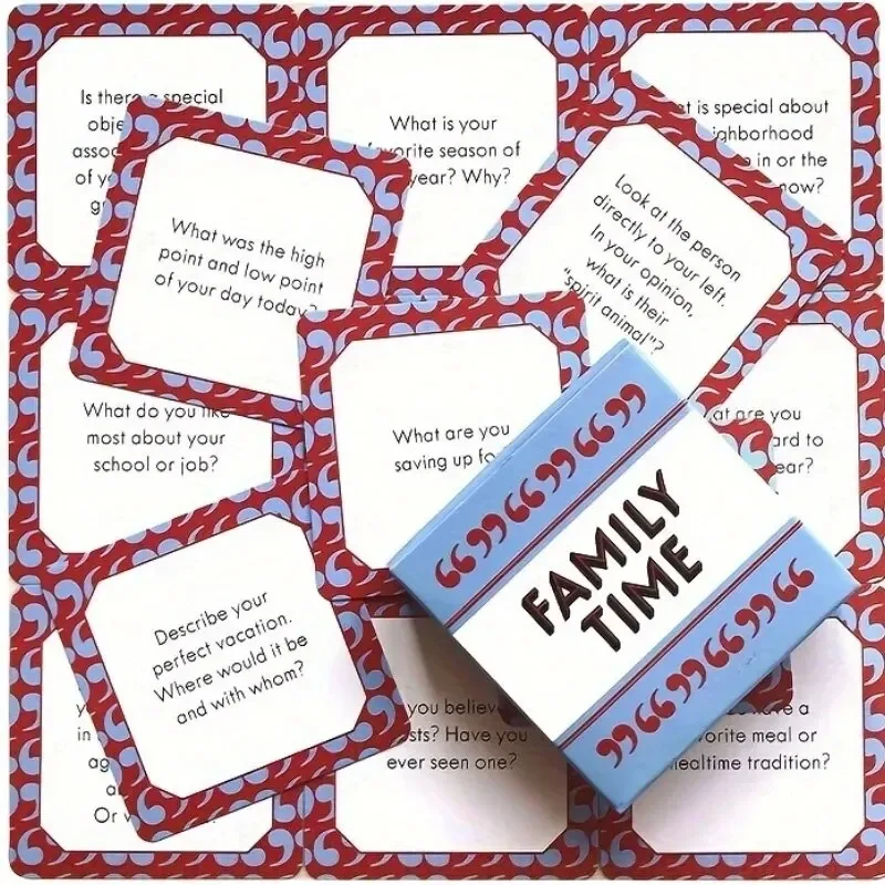 Juego de cartas de tiempo familiar de tamaño Mini para reuniones familiares, 50 tarjetas de conversación después de la cena, juegos de fiesta Borad