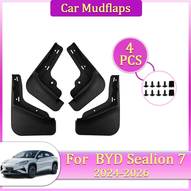 

Car Mudguards Parts For BYD Sealion 7 07 EV 2024 2025 2026 4PCS Front Rear Mudflap Fender Flare Cover Guard Auto Mud Accessories