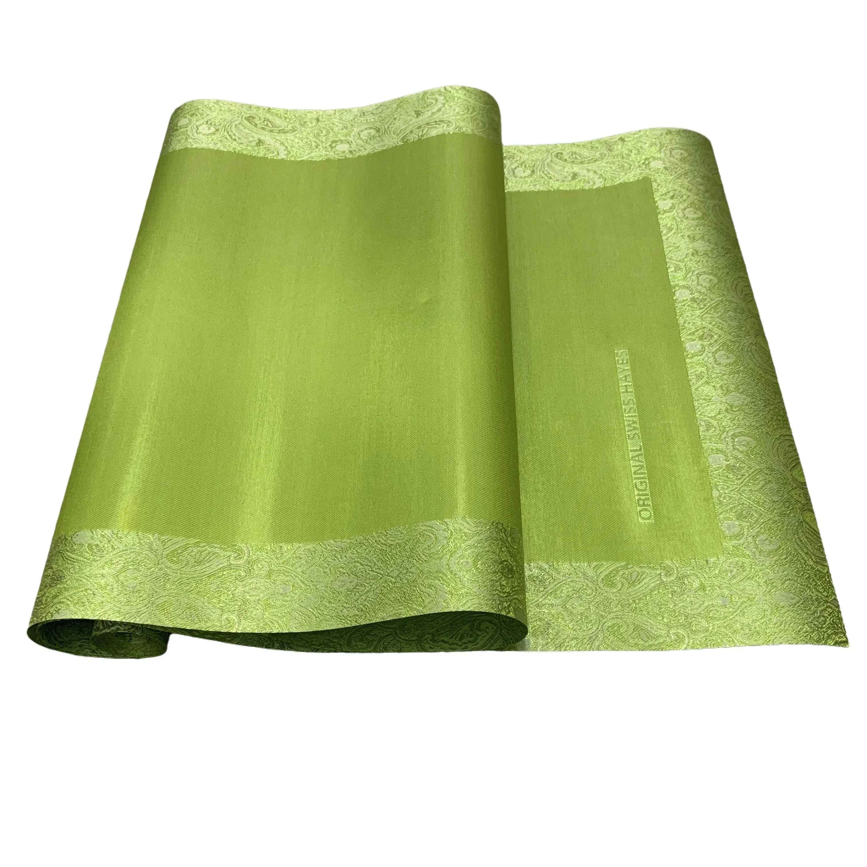 Grandmaster Sego Gele and Ipele 2pcs Set, Luxury African 3D Swiss Embroidery Hayes Headtie for Nigerian Wedding ASO EBI TX-1