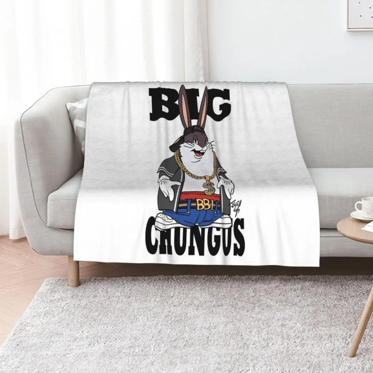 

Big Chungus T-Shirt Throw Blanket for sofa Plaid on the sofa Extra Large Throw Comforter Blankets