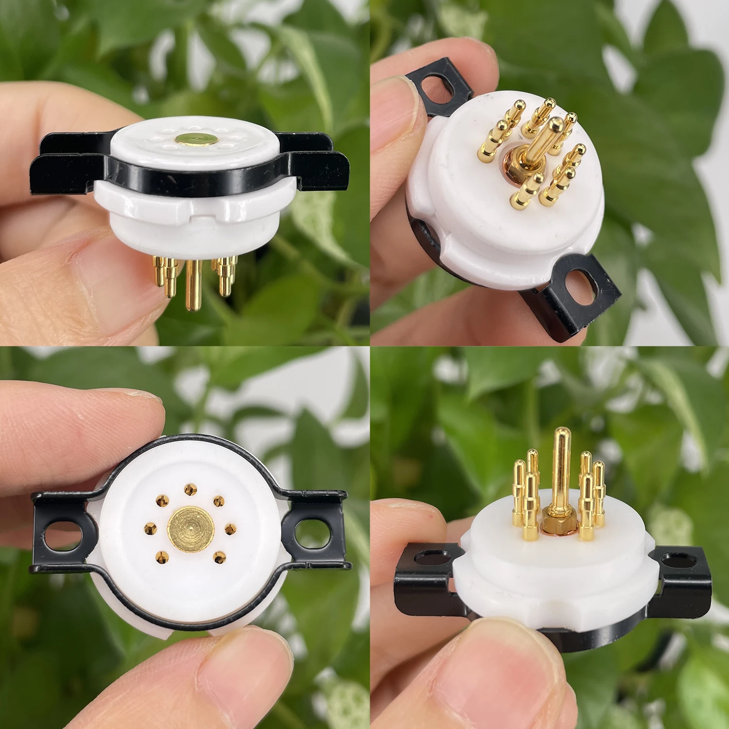 EIZZ Ceramica PTFE 7PIN Tubo Presa Valvola Base Placcato Oro Per 6Z4 6X4 EF95 6AQ5 6AU6 6J1 6J4 6J5 6H2 EC92 Tubo Amplificatore Audio