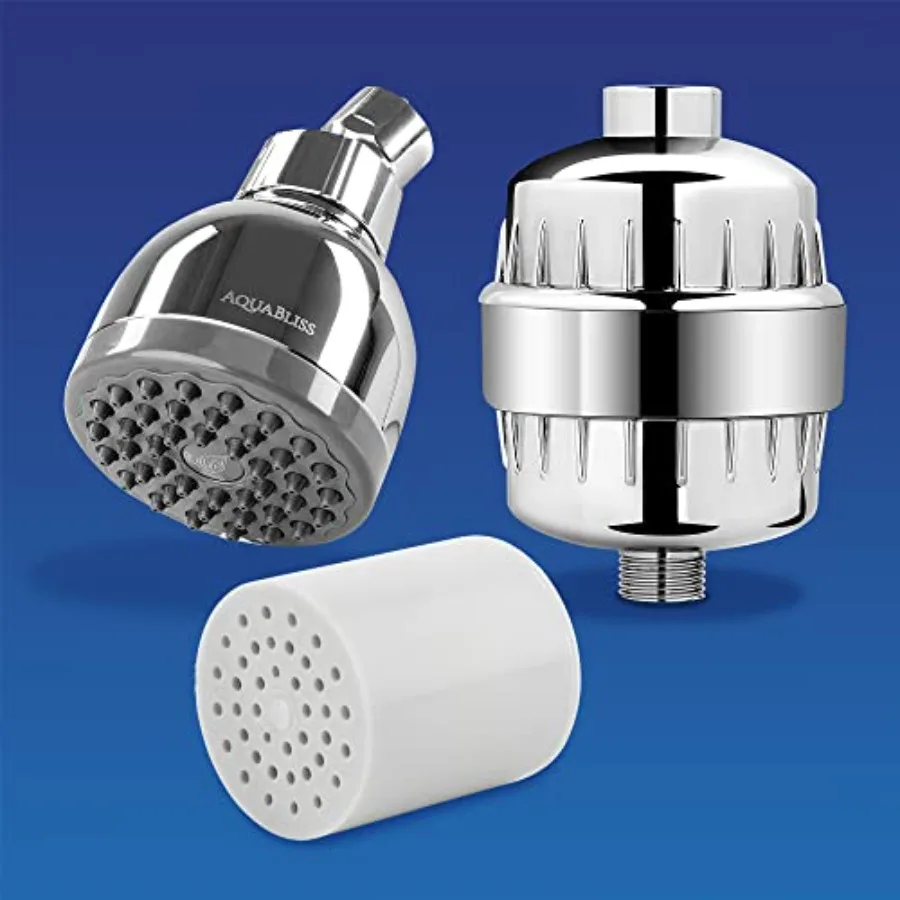 

SF220 Multi-Stage Shower Filter w/Replaceable Cartridge - TurboSpa 3 Inch High Pressure Shower Head w/Flow Restrictor