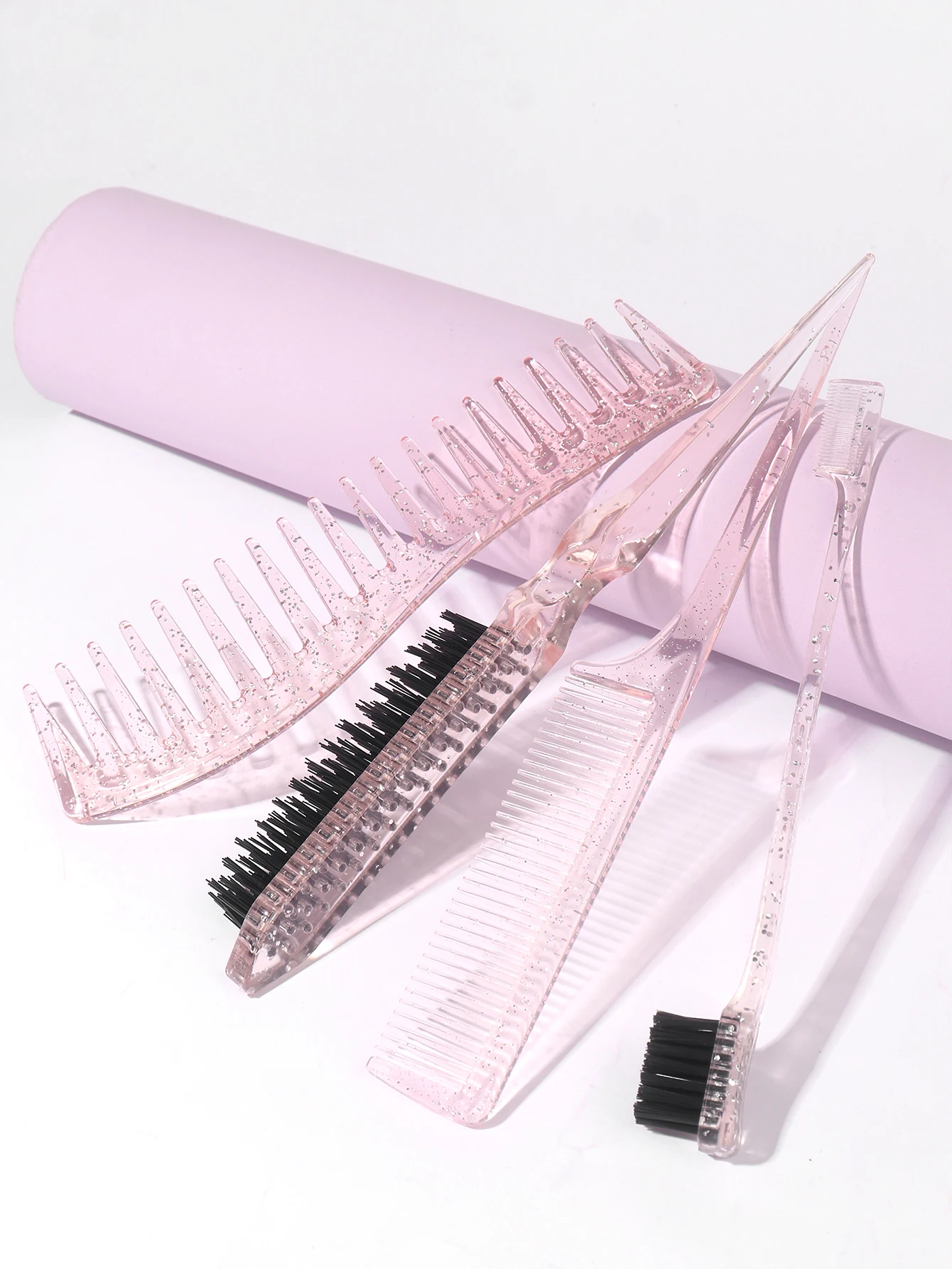 4pcs/1pcs crystal double-sided edge control hair comb hairstyle hair brush accessories new brush comb Special for real hair wigs