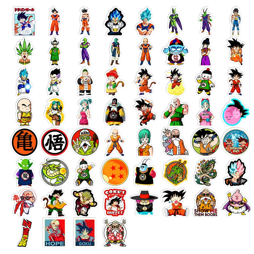 10/30/60pcs Dragon Ball Klassieke Anime Stickers Waterdichte Graffiti DIY Skateboard Bagage Telefoon Cartoon Son Goku decals Verpakking
