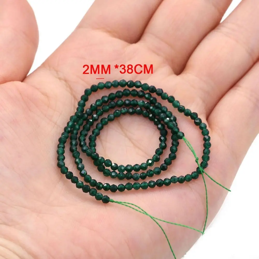 Beads 2mm Natural Semi-Precious Stones Spinel Dark Green Loose Bead for Women Jewelry Making DIY Bracelet Necklace 38cm