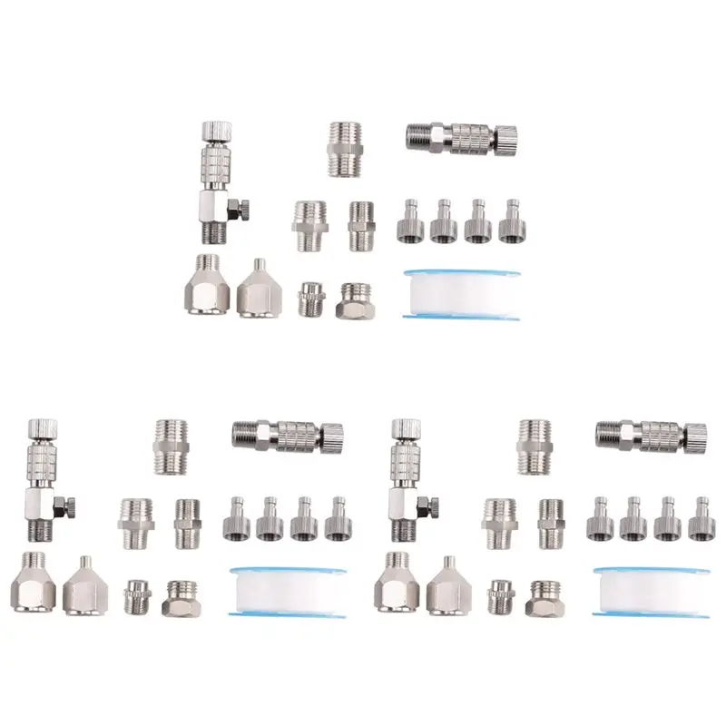42Pcs Airbrush Adapter Set, Airbrush Quick Release Disconnect Couplers, Airbrush Adapter Kit Fitting Connector Kit-AT64