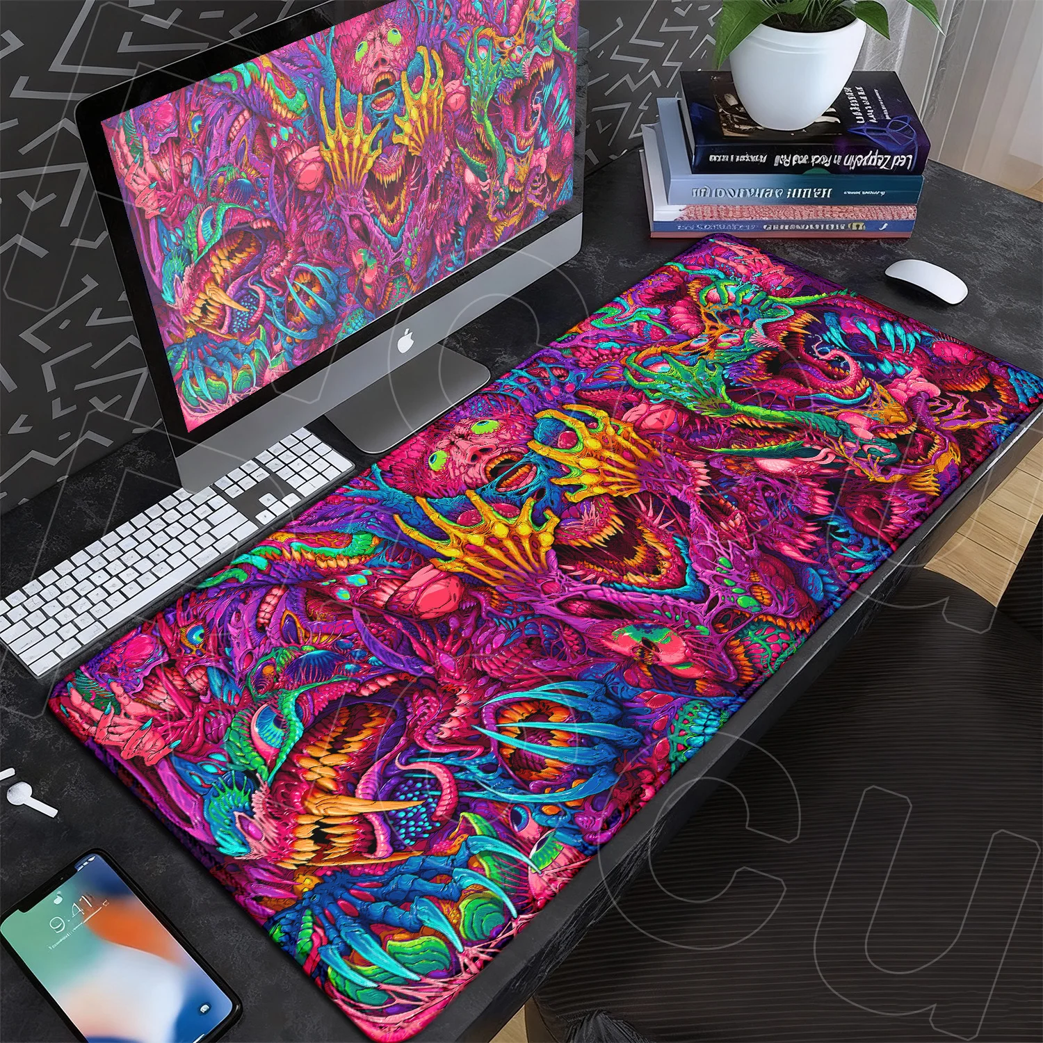 60x35cm Company Office Mice Extend Carpet XXL Hyper Beast Non-slip Rubber Mouse Pad Keyboard Gaming Accessories Cool Monster Mat