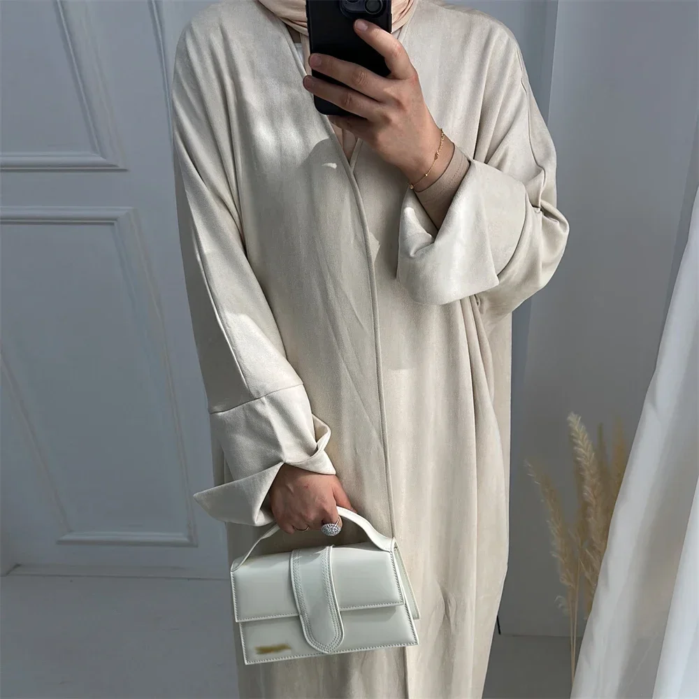 

Autumn Winter Open Abaya Kimono Muslim Women Cardigan Maxi Dress Turkey Kaftan Arab Robe Eid Ramadan Islam Abayas Caftan Outwear