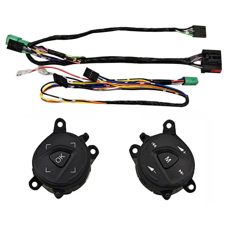 

Durable-OK-M Steering Wheel Control Button Switch 1 Pair With Harness For Ford Focus 3 Kuga 12- 15 DM5T-14K147-AA DM5T14K147CA