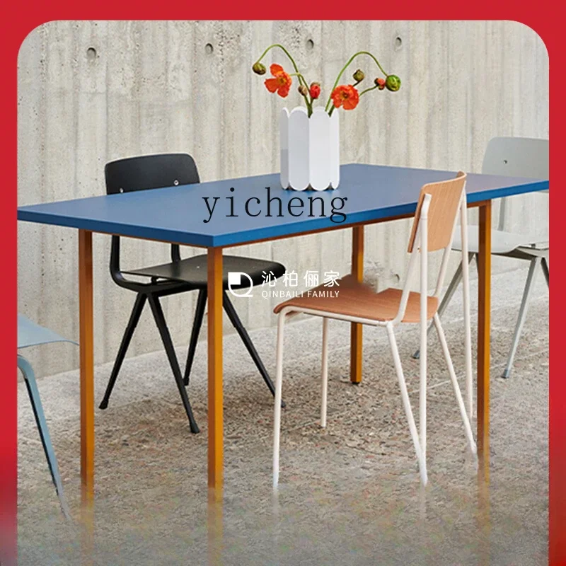 Stitching Contrast-Color Dining Table Simple Home Square Small Apartment Coffee Color Table Desk