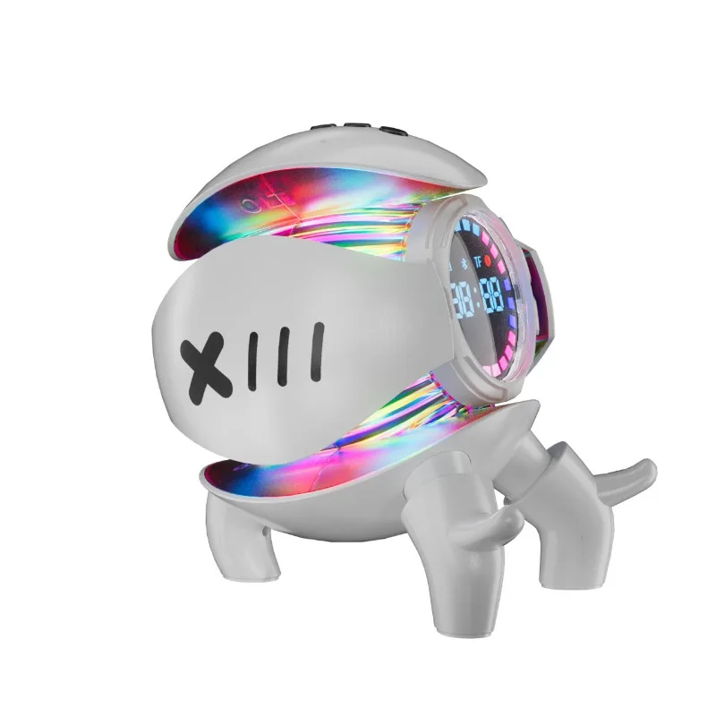 

Mecha little monster bluetooth audio card clock alarm clock charging speaker subwoofer effect