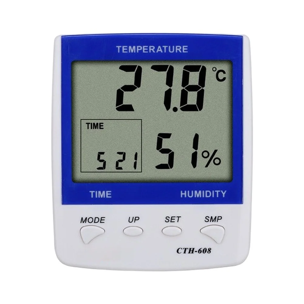 Digital Hygrometer Thermometer with Time Display for Home Office Nursery Measures Temp Humidity and Tracks Daily Changes