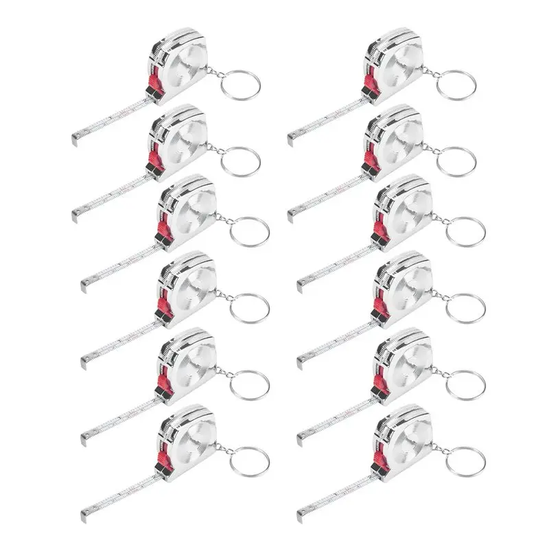AS63-50 Pcs Keychain Tape Measure Tape Measure Functional Pocket Tape Measure Small Tape Measure Retractable For Adult Kids