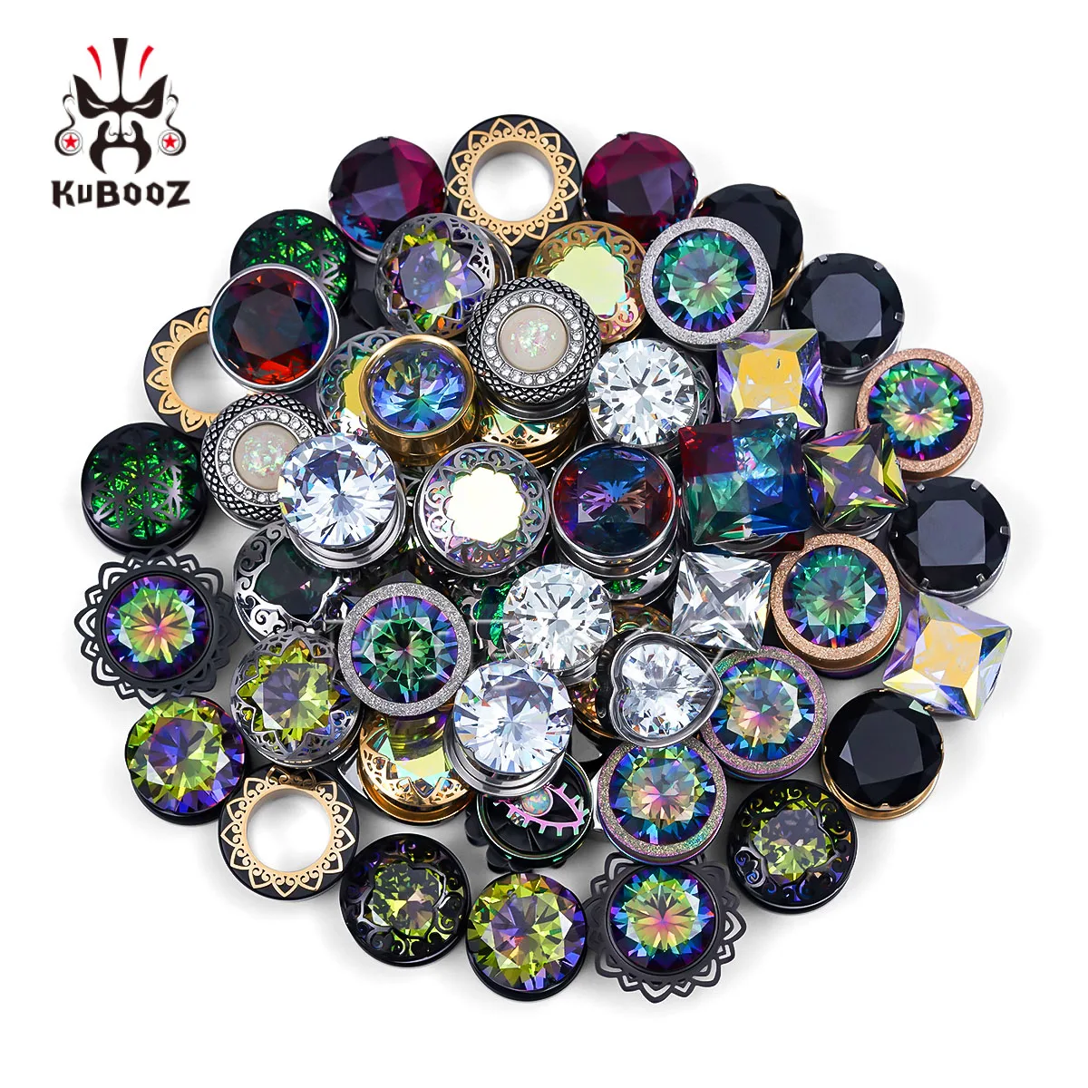 Mixed Style 5-10 Pairs Stainless Steel Ear Tunnels Plugs Gauge Set Stretchers - Body Piercing Expander Jewelry
