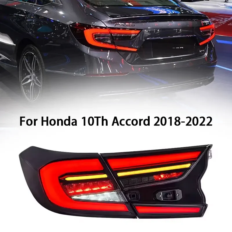 LED Tail Lights Assembly For Honda Accord 10th Gen 2018-2022 Dynamic Animation Breathing Brake lights Sequential Turn Signal