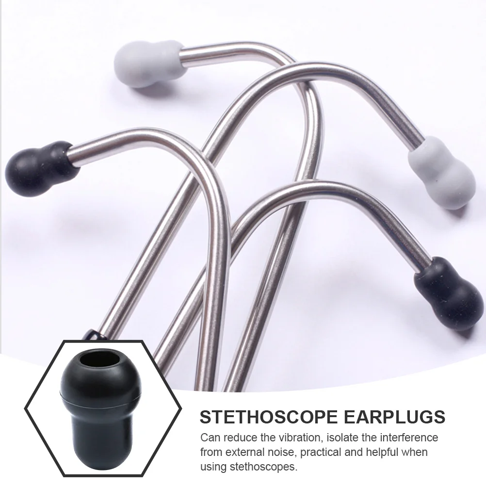 

6pcs Stethoscope Earplug Replacement Silicone Earbuds For Stethoscopes Noise Isolation Vibration Reduction Cold Metal Protection