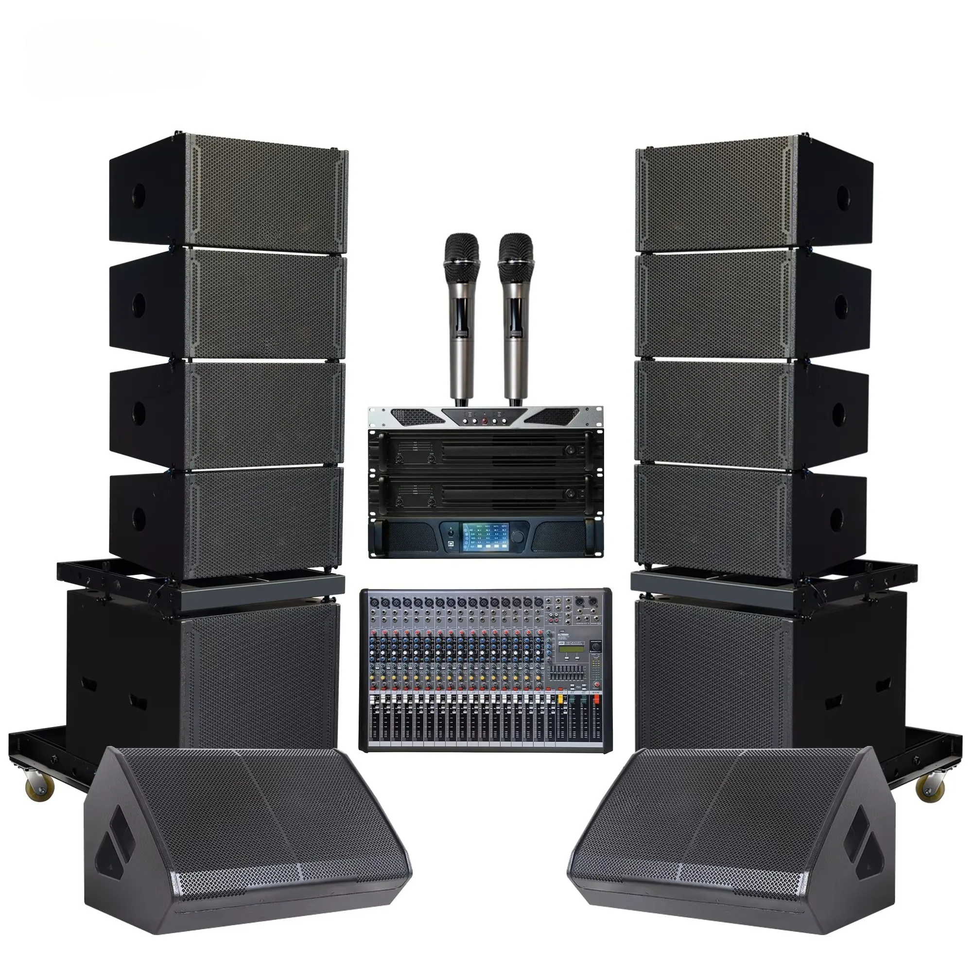

Hot Sound Audio System Double 10 Inch Tweeters Line Array Speakers 18 Inch Subwoofer Waterproof Outdoor Professional Speaker Set
