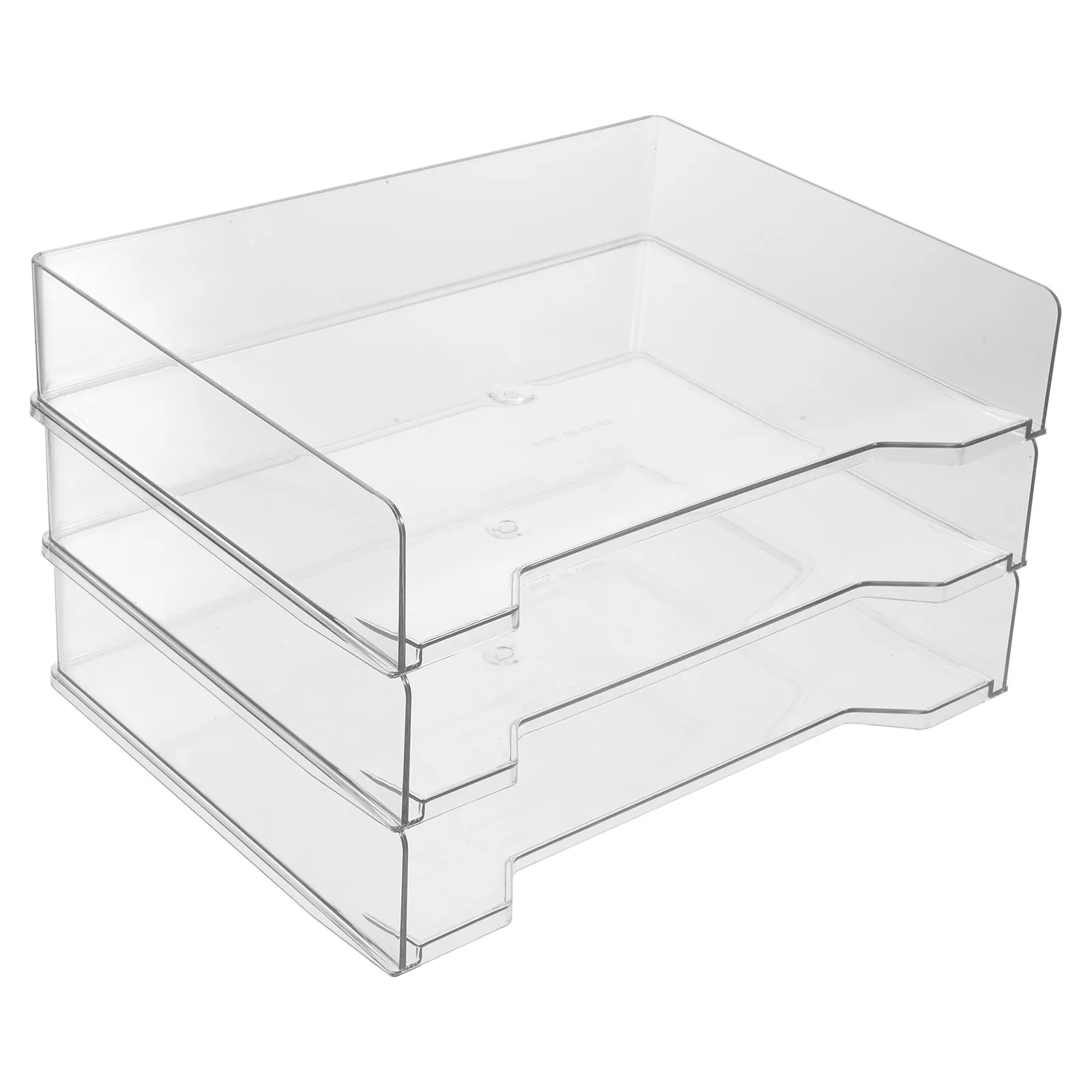 

3 Pcs Document Storage Box Desk Organizer Trays Organiser File Holder Desktop Rack Plastic Student Layered