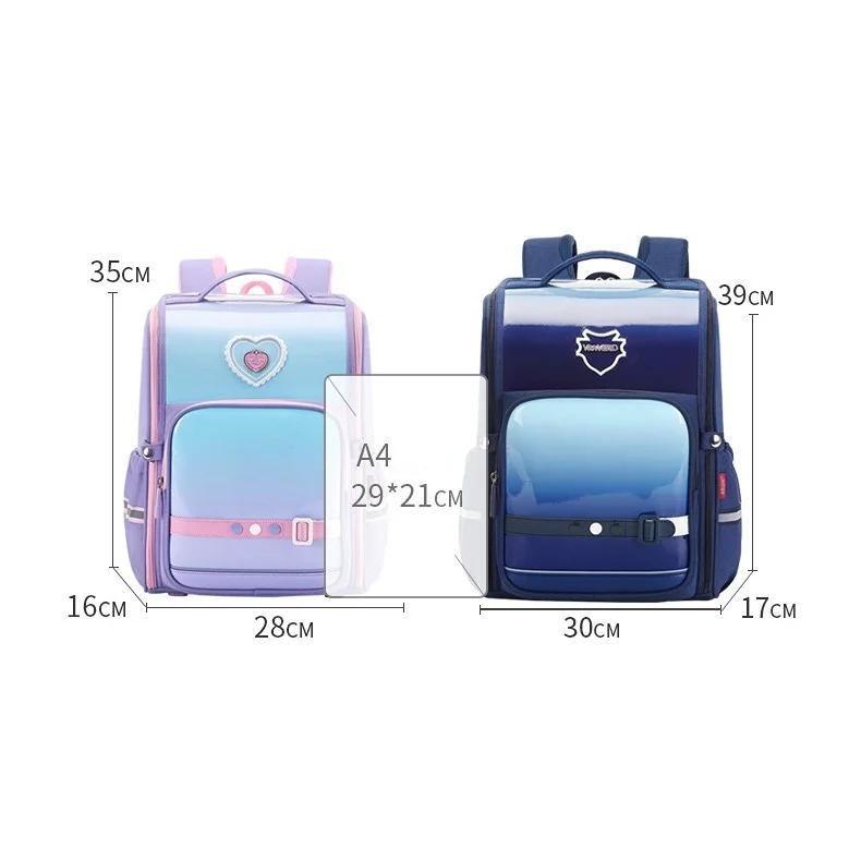 Grade 1-3-6 Space Children Fashion Backpacks New British Style Girls Boys Gradient Color School Bags for Travel High-capacity