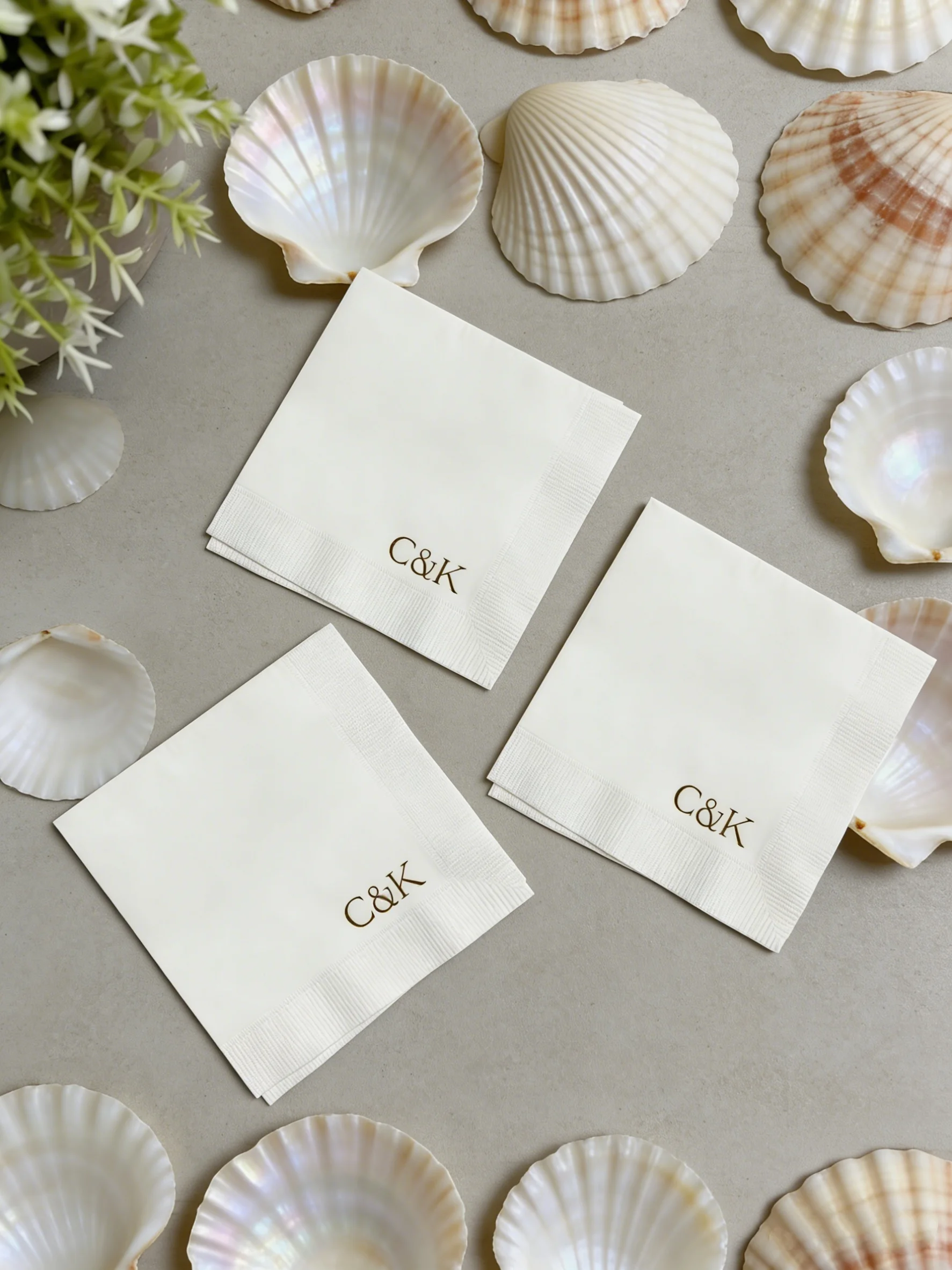 

Personalized Wedding Napkins Custom Monogram Paper Napkins for Cocktail Beverage Luncheon Anniversary Party