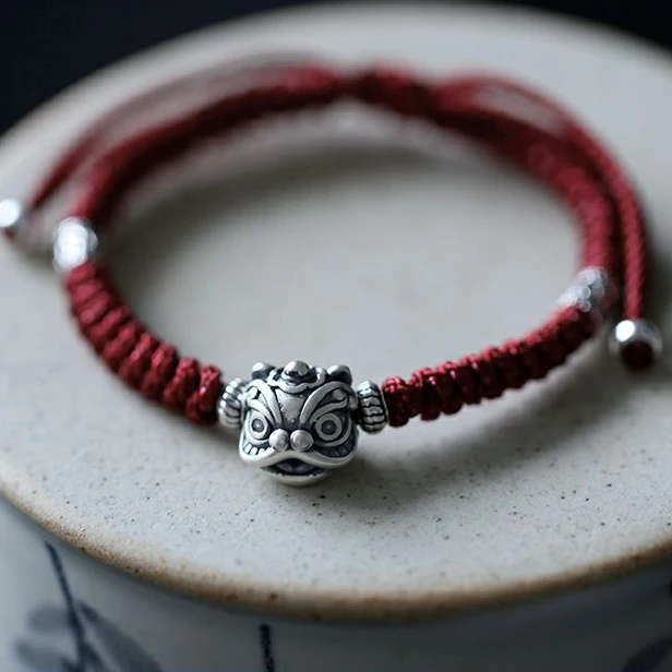 Vintage Fashion Little Lion Handstring Unisex Animal Open Bracelet Banquet Jewelry Accessories Gift