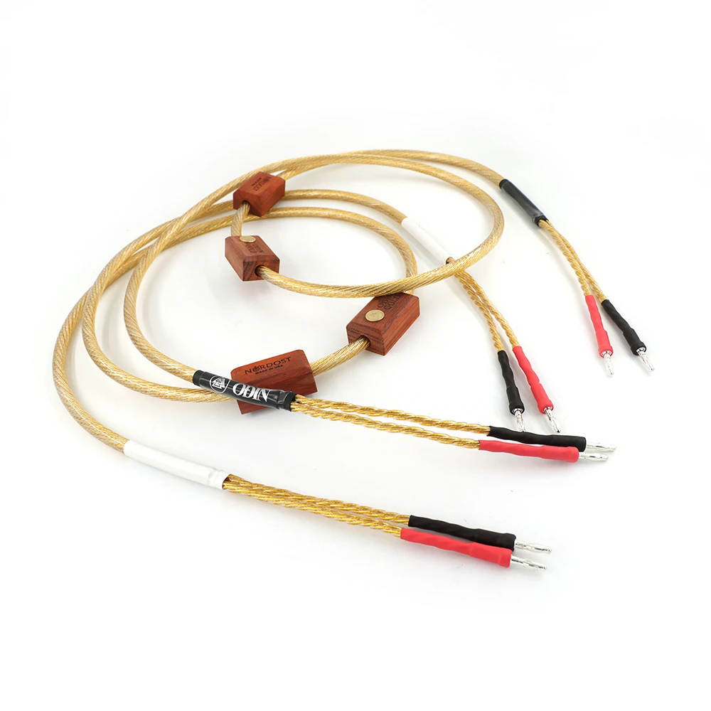 1 Pair Hifi Nordost ODIN Gold Banana To Banana Plug Biwire Electric Speaker Cable for amplifier CD LoudSpeaker Wire Audio Line