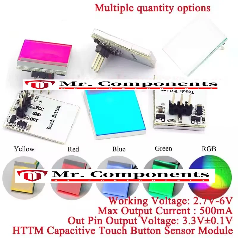 1PCS Capacitive Sensor Trash Can Touch Switch HTTM LED Button Red Green Blue Yellow RGB Color Display Module DIY Electronic New