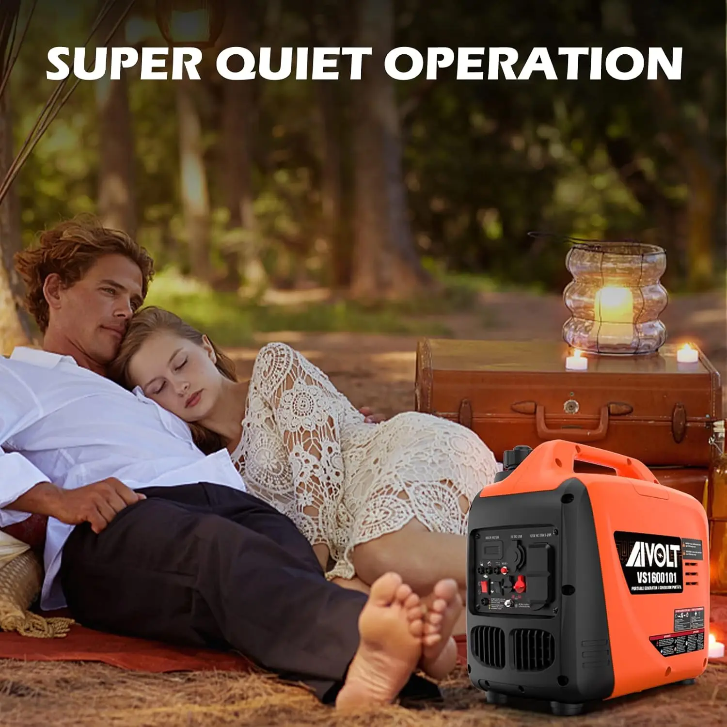 

1600W Super Quiet Inverter Generator, Ultra Lightweight Gas Powered Portable Generator for Camping & Home Use, EPA Compliant