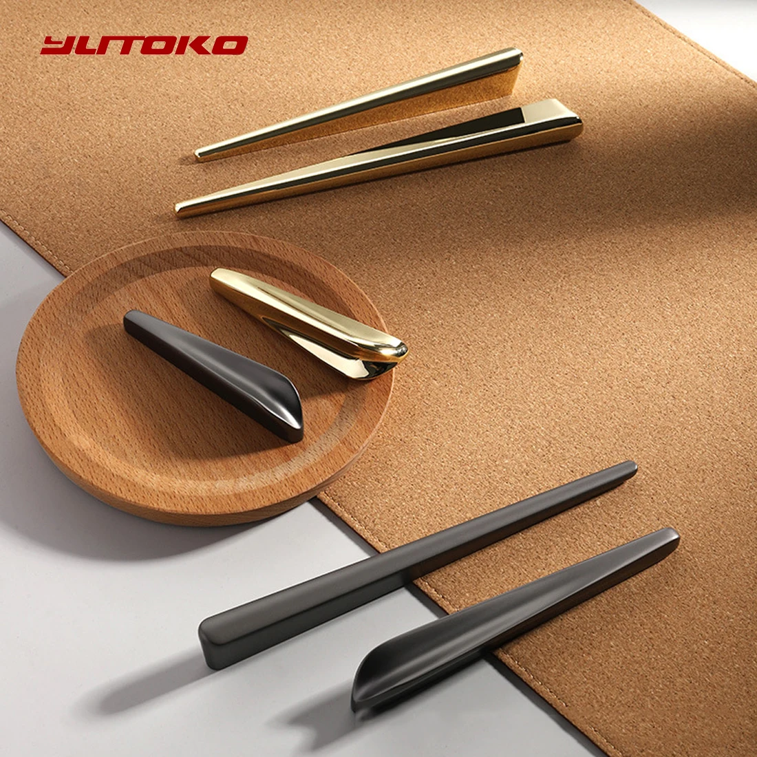Gold Black Cabinet Handles Kitchen Cupboard Door Knob and Handle Dress Drawer Knobs Wardrobe Door Handle Furniture Hardware