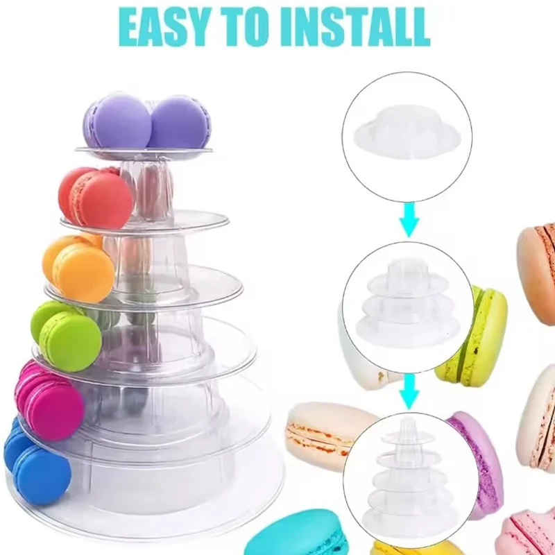 1 Set Macaron Display Stand Fondant Cake Cupcake Tower Rack Wedding Party Conference Tea Break Dessert Stand Decorative Tool ZYF