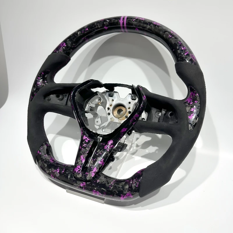 

Fit for Infiniti Q60 Q50 Q50L Q30 QX30 G35 G37 FX35 QX70 M37 Hot Sell Suede Leather Purple Forged Carbon Fiber Steering Wheel
