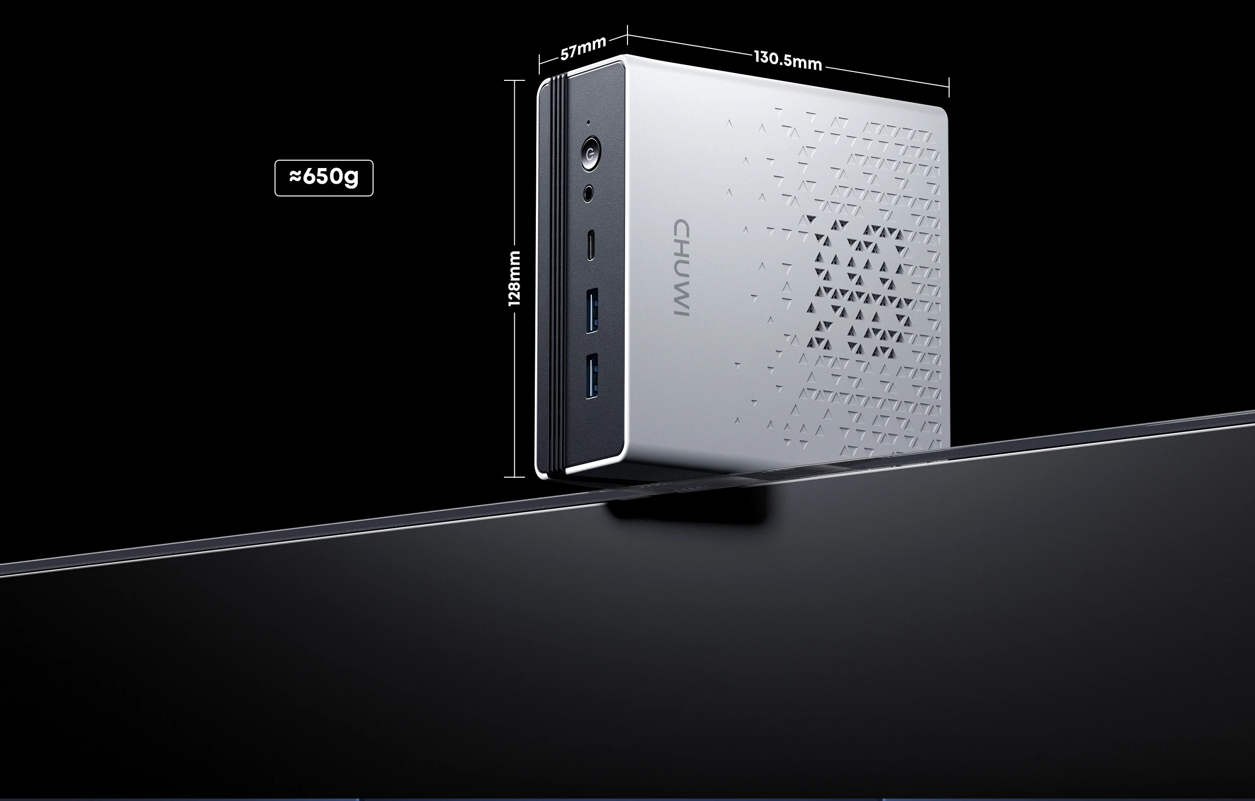 Chuwi Ubox Mini Pc Amd Ryzen 5 6600H 16Gb LPDDR5 512Gb Ssd Windows 11 Pro 4K 144Hz Decoding Wifi 6 Bt 5.2 Extend M.2 1t*2 650g