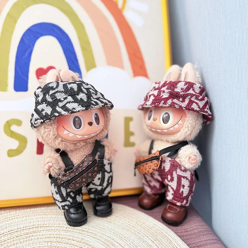 

Только одежда] Одежда Labubu первого и второго поколения, кулон, одежда Labubu для сидения, детская одежда, кожаная одежда, городской комбинезон с буквами