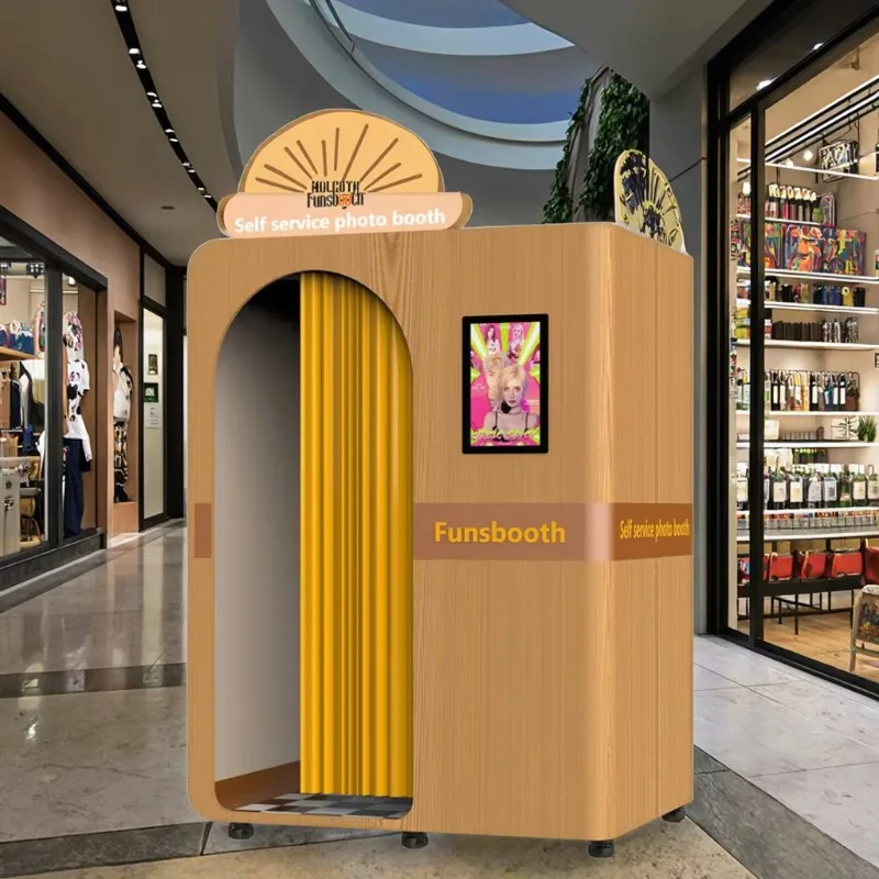 Custom Artist Selfie Stand Celebrity Photobooth Kiosk Korean Style Photo Booth Machine With Optional Camera Payment Module