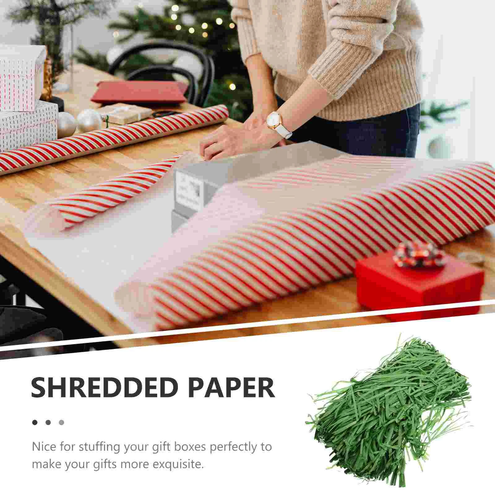 2 Packs Christmas Shredded Paper Gift Fillers Basket Fillings Shredding Packaging Stuffing Shreds Packing