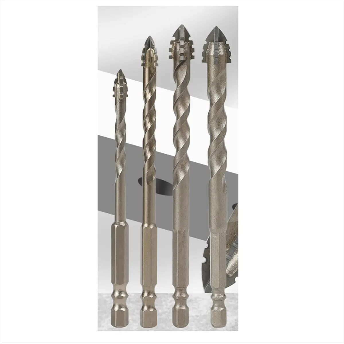 Top Sale 10pcs Four-Edged Eccentric Drill Bit Hexagonal Drill Bit Set Alloy High Hardness Drilling Tool