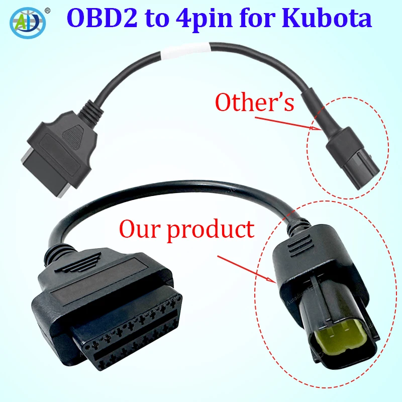 

For KUBOTA Diagmaster 4Pin to OBD2 Diagnostic Adapter Connector Cable for Python Interface KUBOTA Takeuchi Scanner Code Reader