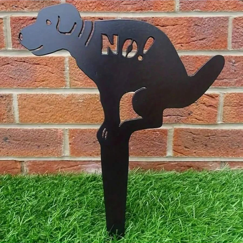 Weatherproof Lawn Signs No Pooping Metal Yard Sign Rust-Proof Warning Slogan Against Dogs Defecating For Garden Ornaments